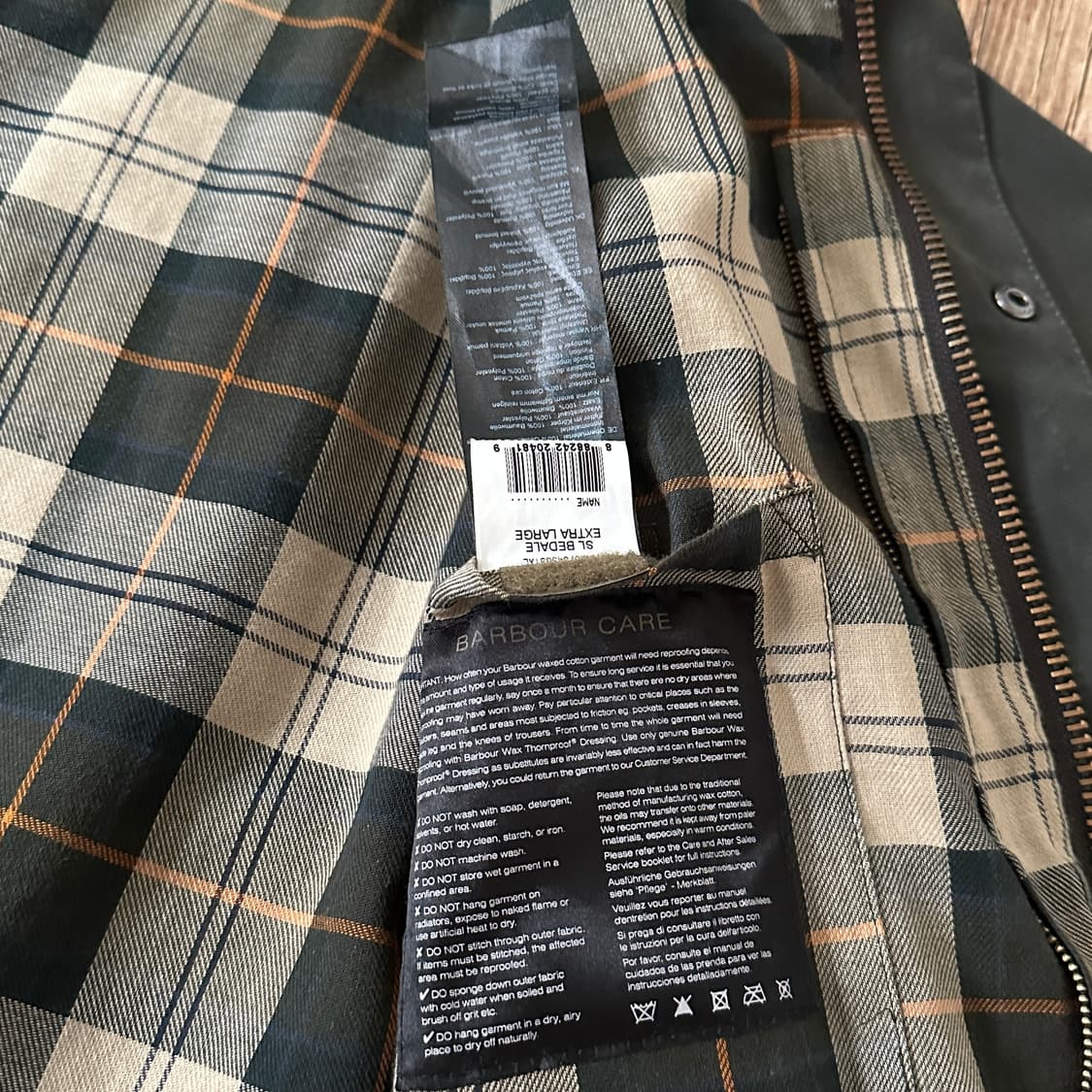 BARBOUR 바버 비데일 칠드런 왁스 자켓 세이지그린 XL 사이즈 상품이미지10