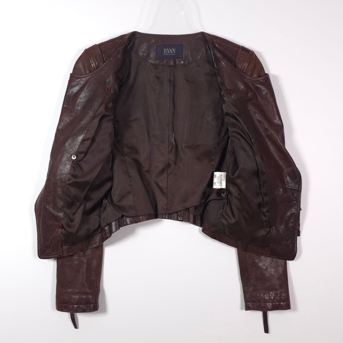 라이언 퍼플라벨 이태리 램스킨 노카라 레더 자켓 상품이미지5