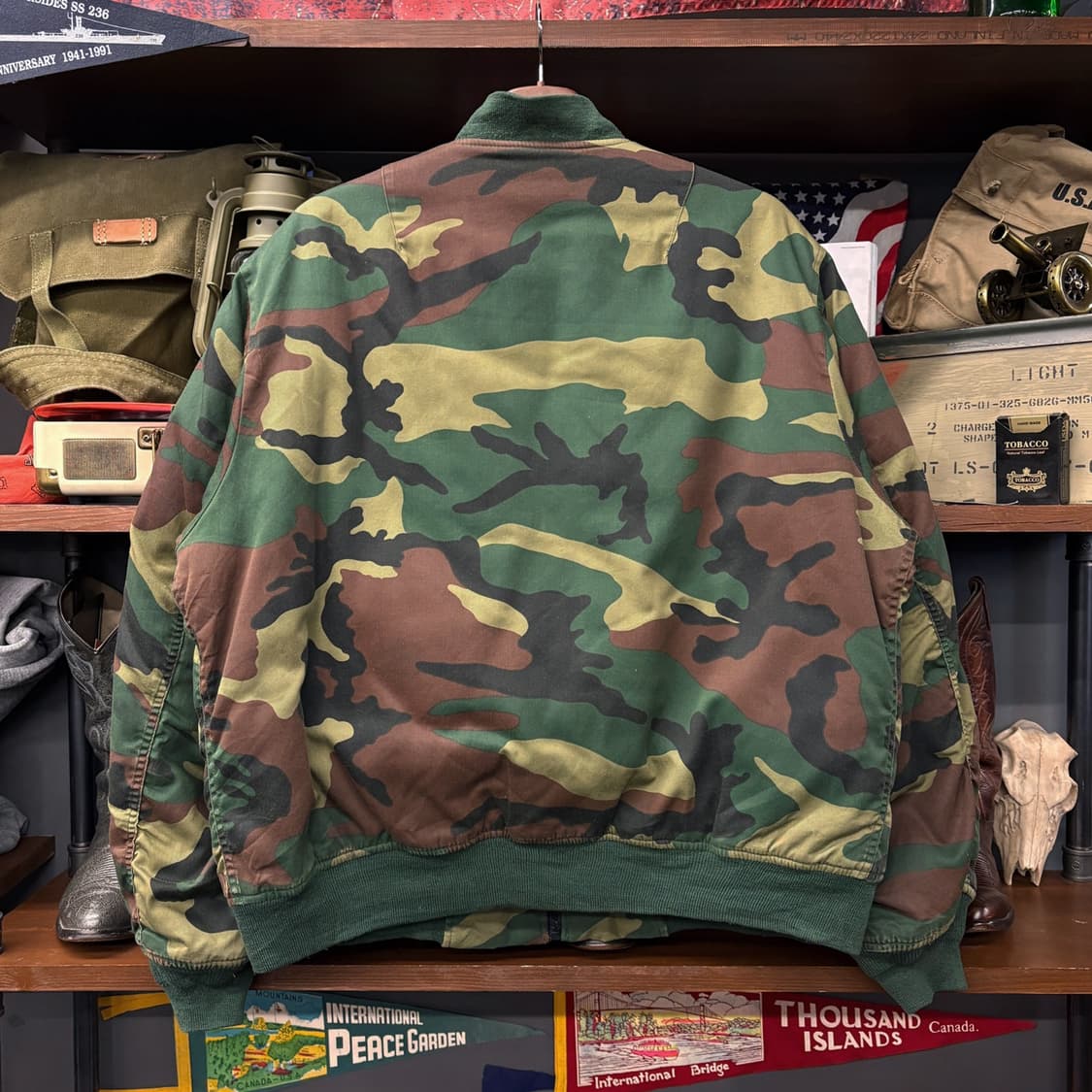 80s M81 우드랜드 카모패턴 리버시블 MA-1 플라이트 자켓 N478 상품이미지2