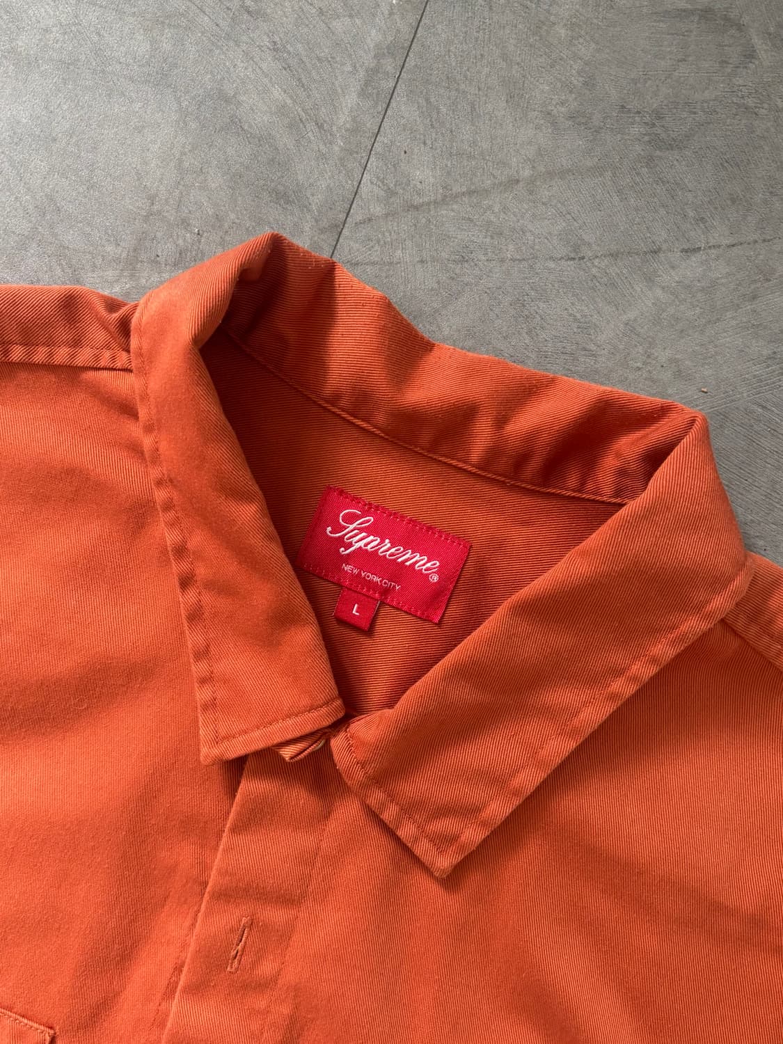 Supreme 슈프림 로고 오렌지 컬러 워크 셔츠 상품이미지6