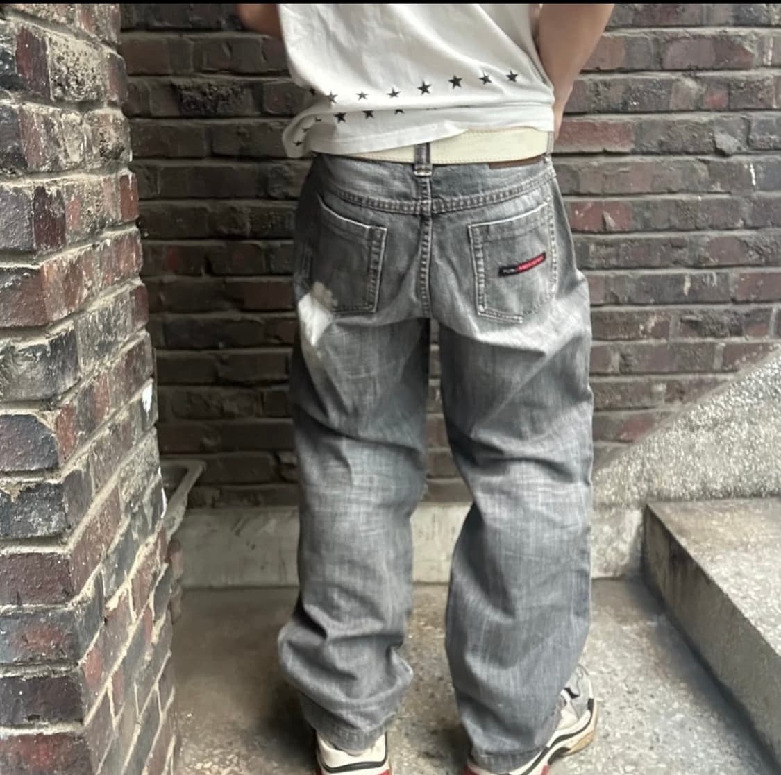 빈티지 워싱 그레이 와이드 데님 상품이미지2