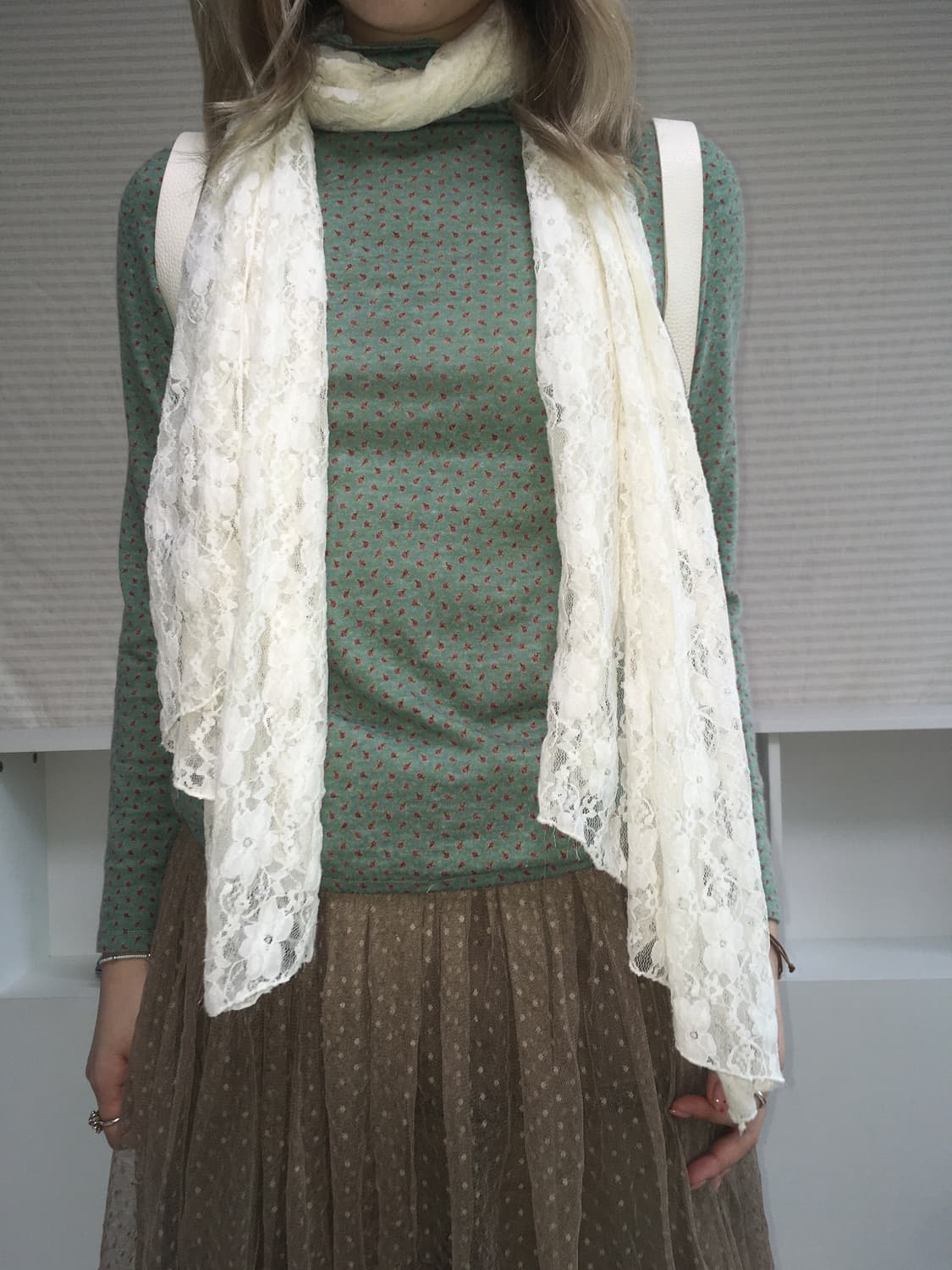 jpn vintage ivory lace muffler 상품이미지3