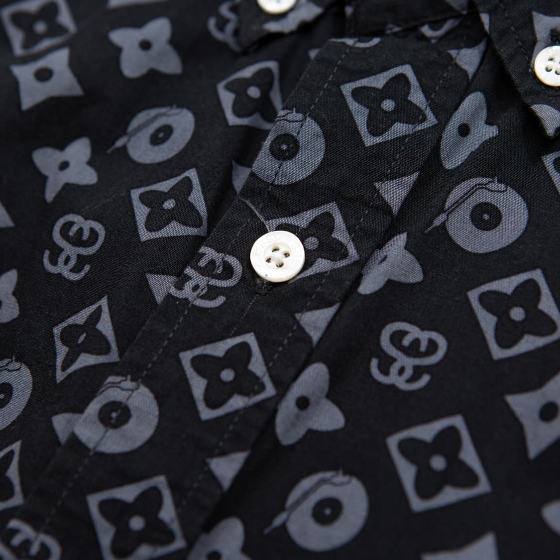 90s 스투시 모노그램 루이비통 패러디 셔츠 블랙 상품이미지4