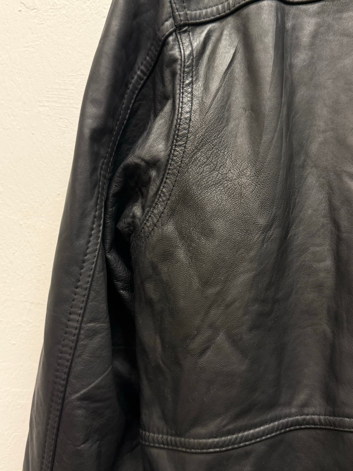 90s Vintage Leather Car Coat 상품이미지7