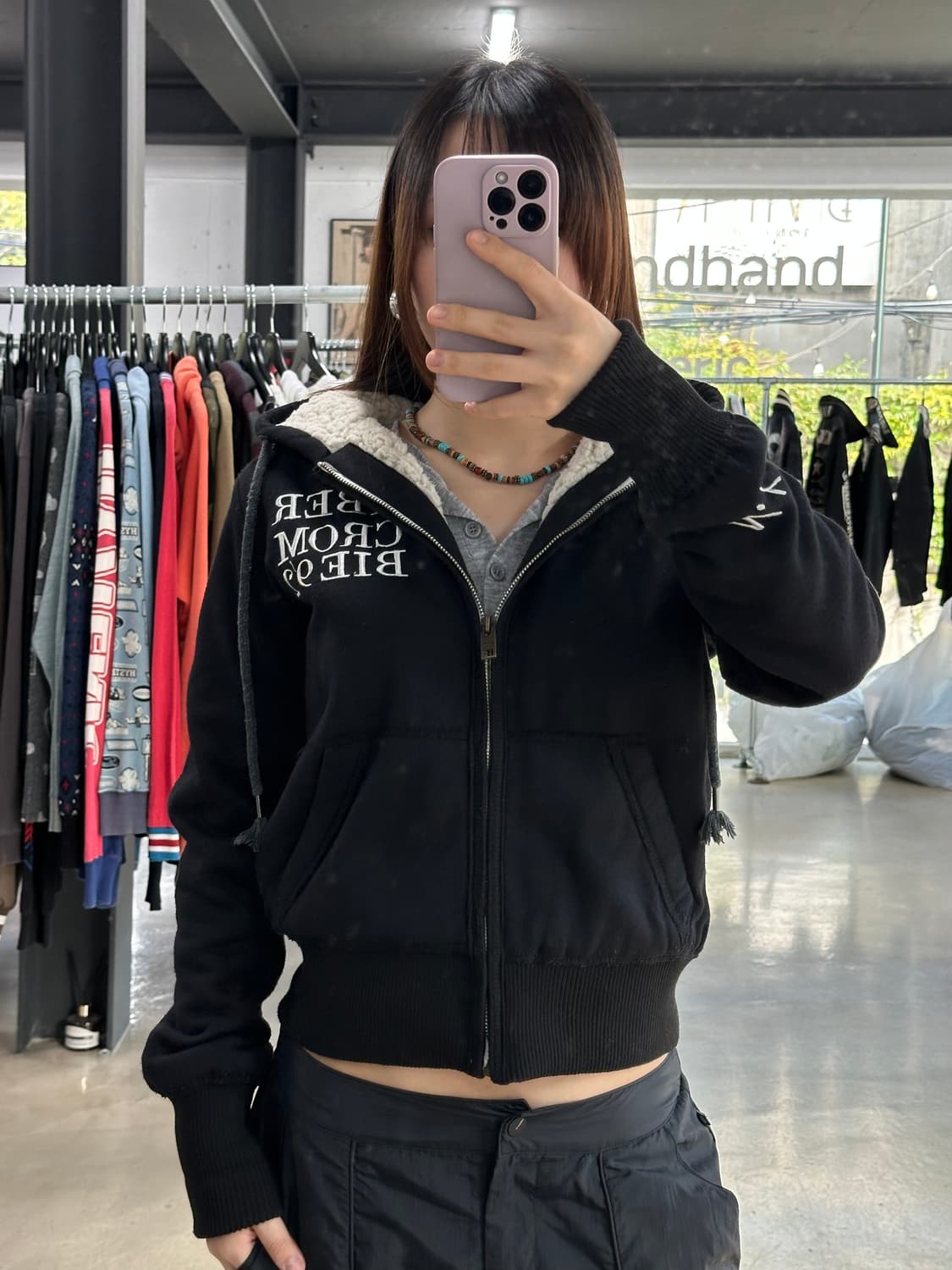 아베크롬비 자수 리브드 디테일 울프죠 코튼 후드자켓 상품이미지1