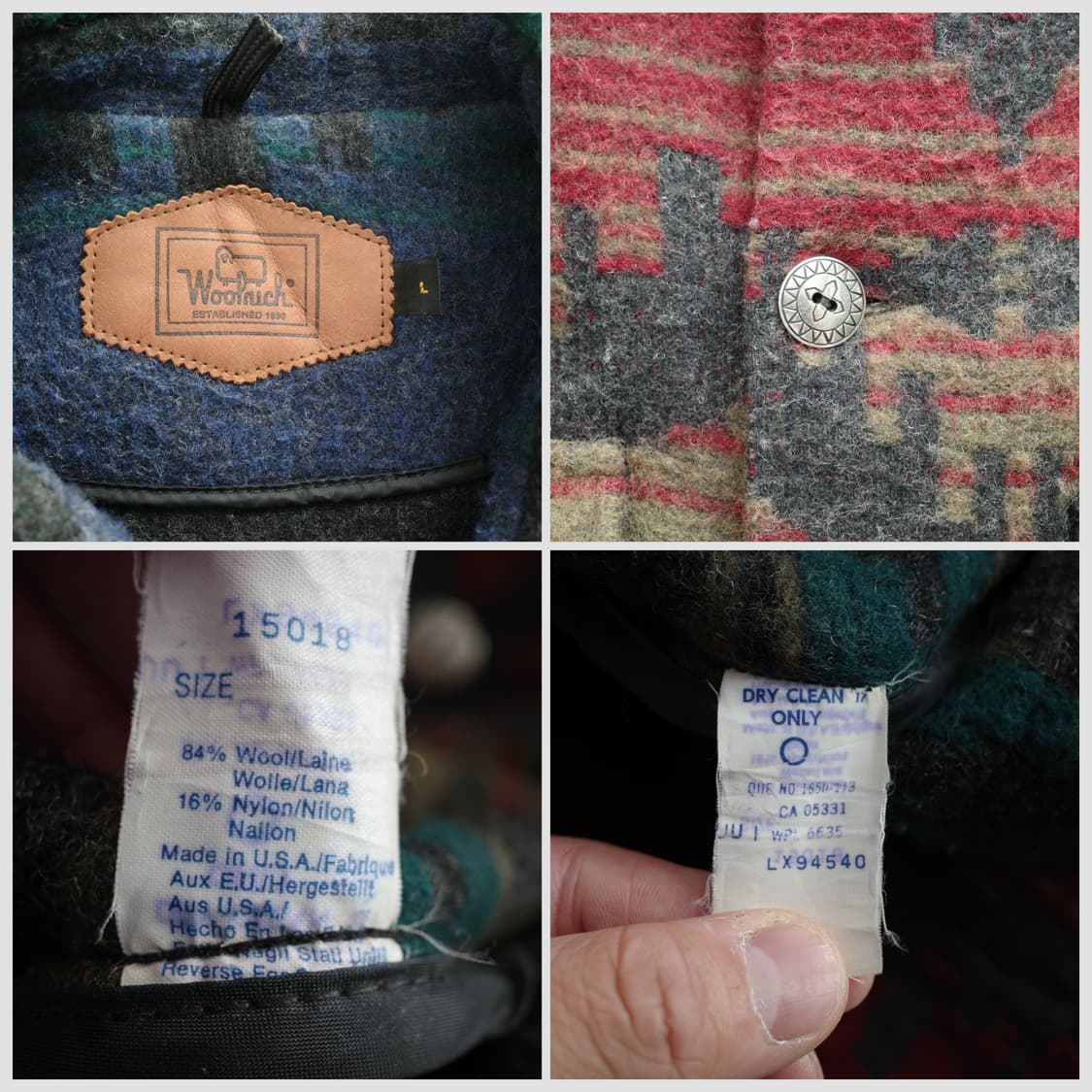 80s 울리치 빈티지 네이티브 나바호 울 자켓 MADE IN USA 상품이미지5