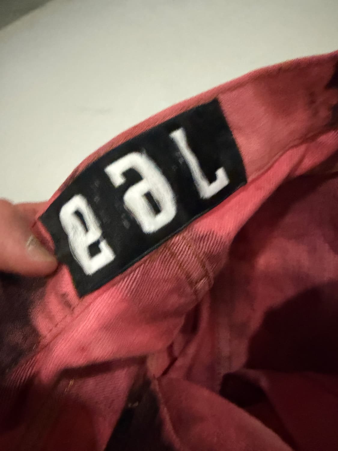 보브슨 체스킹 핑크 블리치 리워크 데님 팬츠 상품이미지5