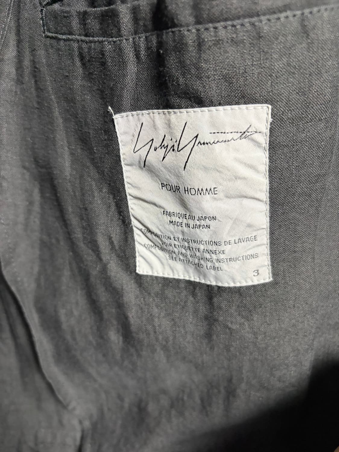 요지야마모토 벨크로 린넨자켓 상품이미지2