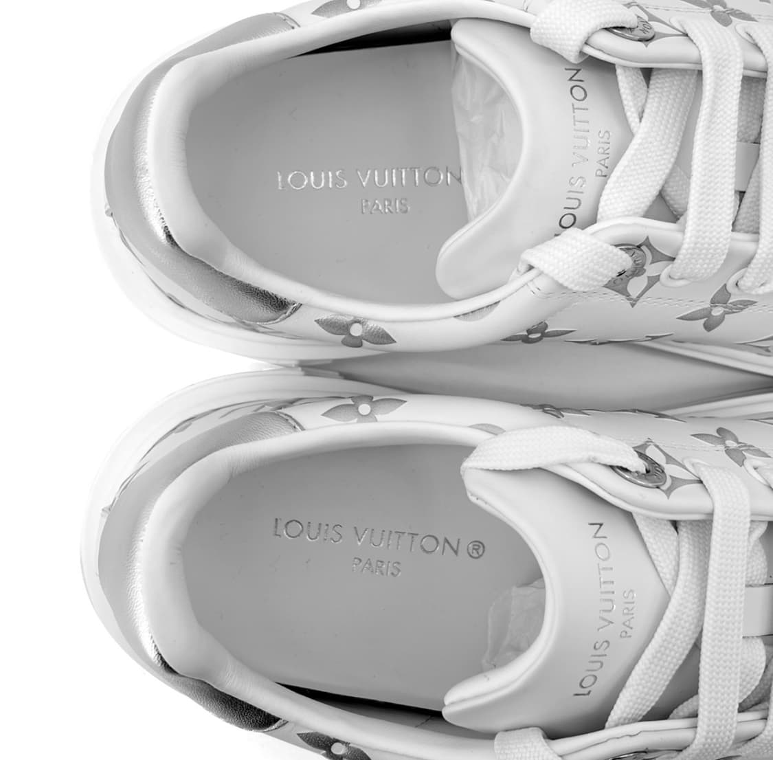 [37.5] 루이비통 여성 타임아웃 모노그램 로우탑 스니커즈 화이트 실버 상품이미지9