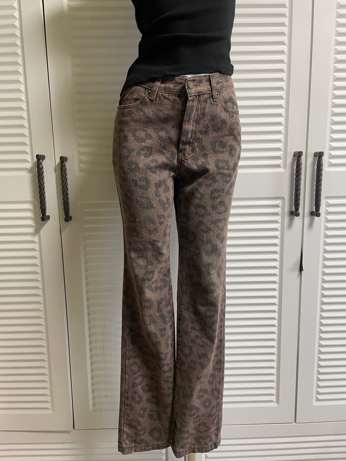 오픈와이와이 레오파드 스트레이트 팬츠 size 2 상품이미지3