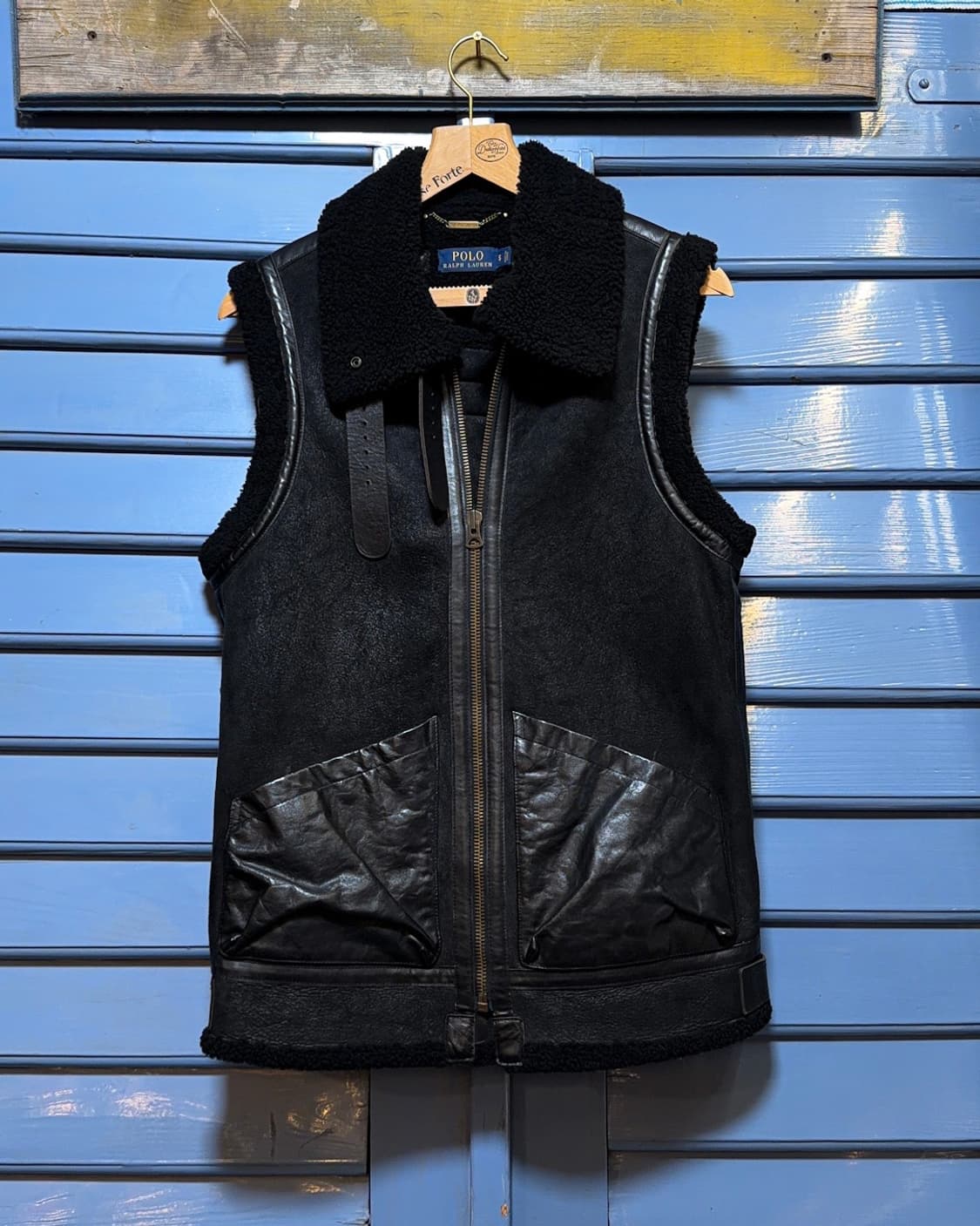 폴로 랄프로렌 B-3 리얼 퍼 레더 베스트 상품이미지1