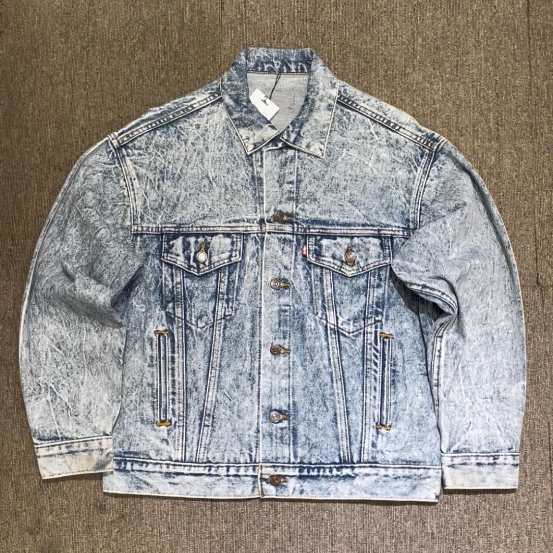 (M) 80~90s Levi's 리바이스 워싱 트러커 데님 자켓 상품이미지1