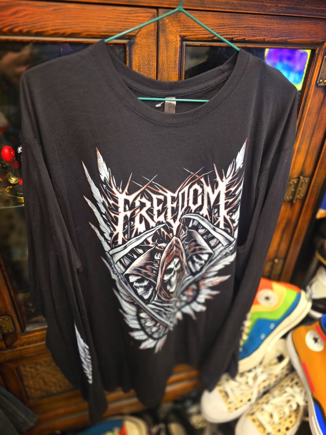 Delta Apparel USA 해골 긴팔 티셔츠 상품이미지4