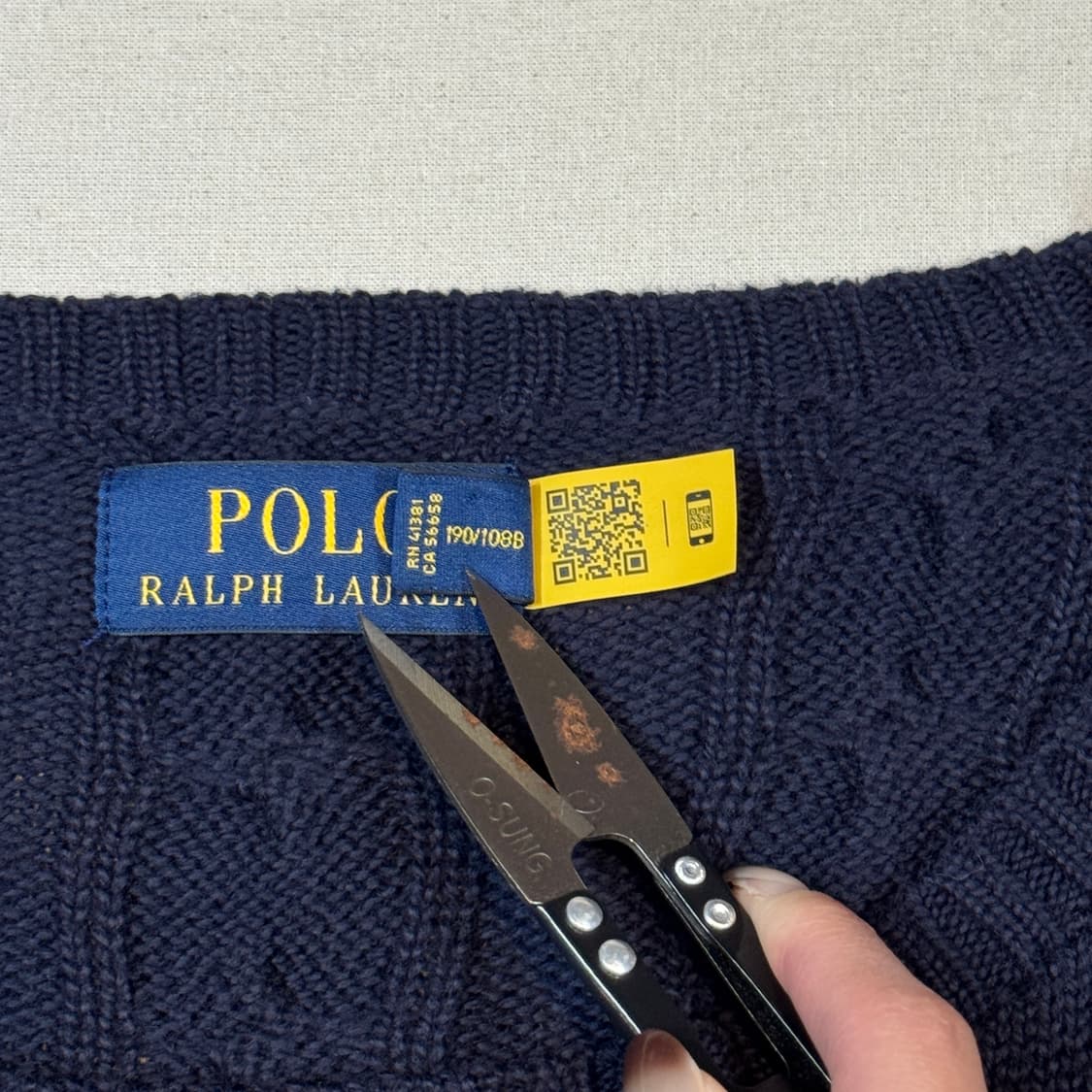 XXL) 폴로 랄프로렌 케이블 꽈배기 니트 신형 큐알탭 상품이미지7