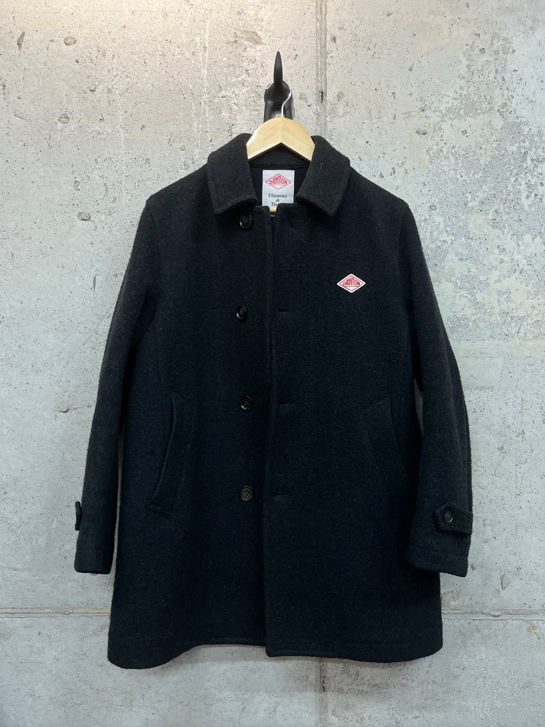 단톤 미디 울 코트 다크 그레이 상품이미지1