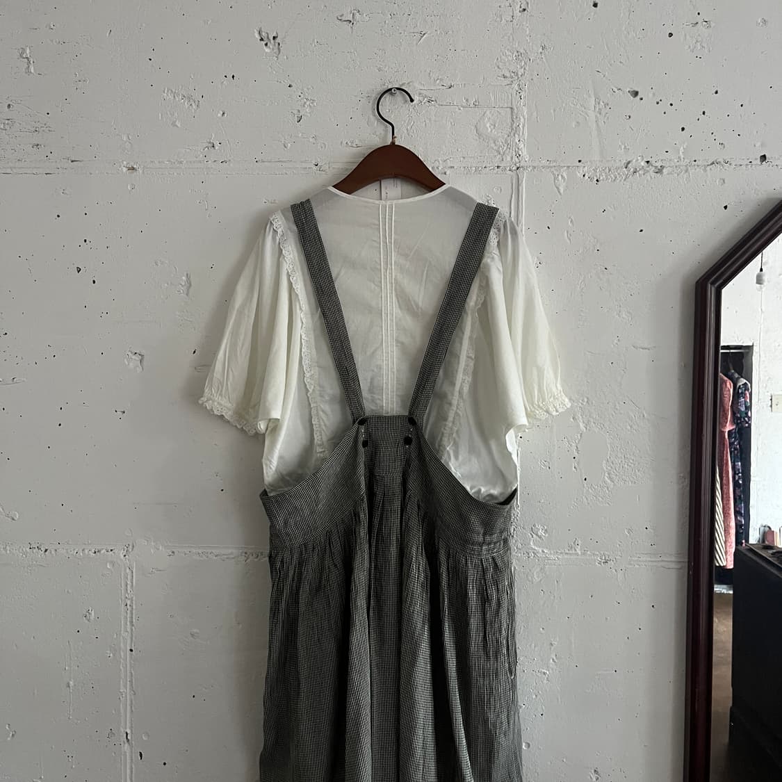 깅엄체크 레이어드 원피스 상품이미지10