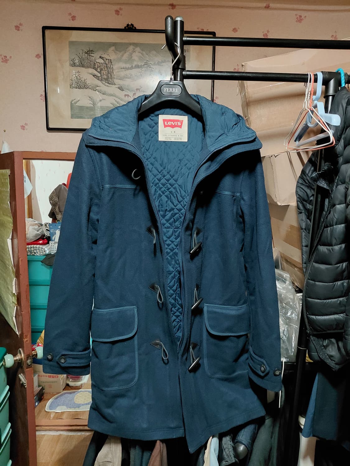 [리바이스]퀄팅 안감 후드 더플코트 L(105)사이즈 상품이미지3