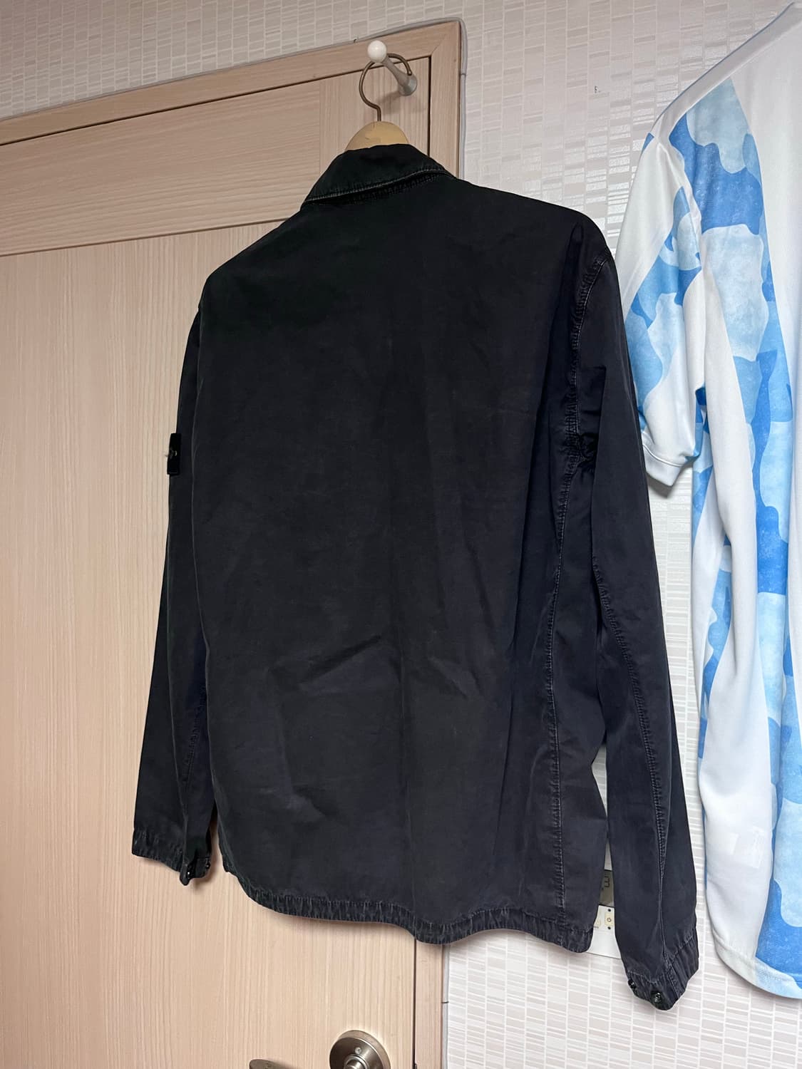 [L]스톤 아일랜드 114WN 올드이펙트 오버셔츠 블랙 - 22SS 상품이미지2