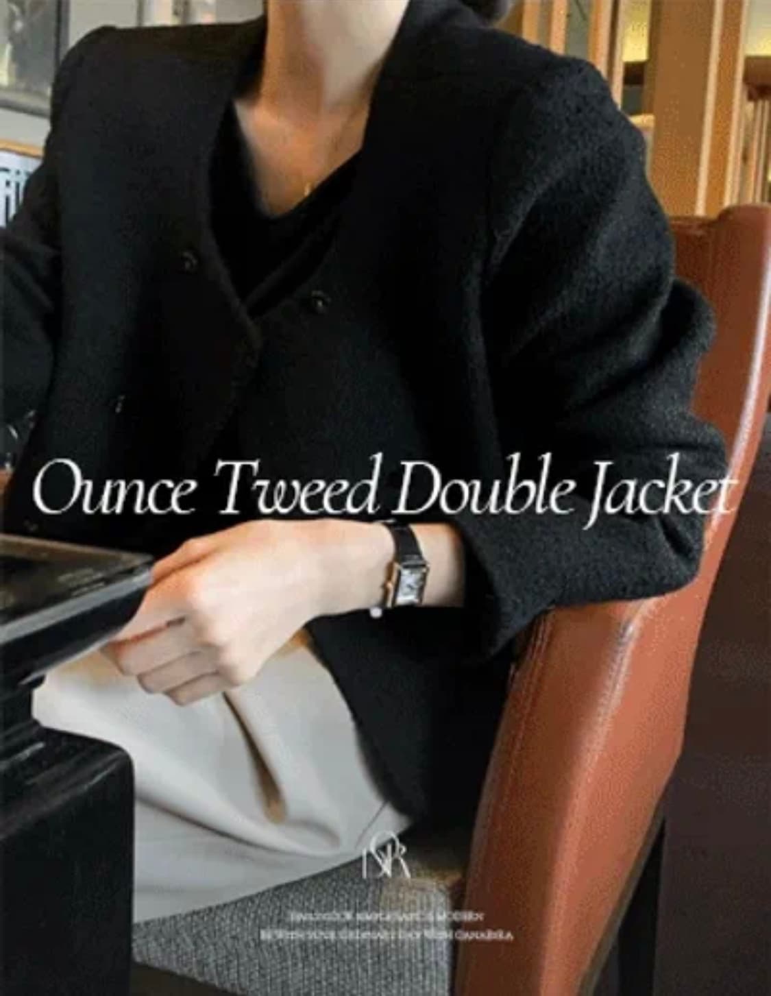 가내스라 온스 트위드 더블자켓 블랙 상품이미지2