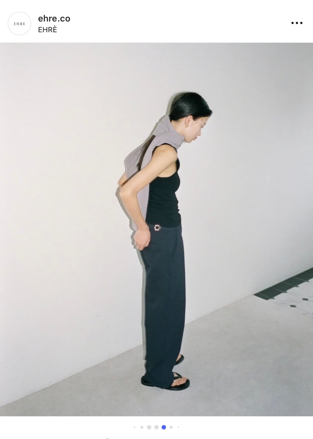 에레 EHRE SIDE-TAB COTTON TROUSERS NAVY 38 상품이미지1