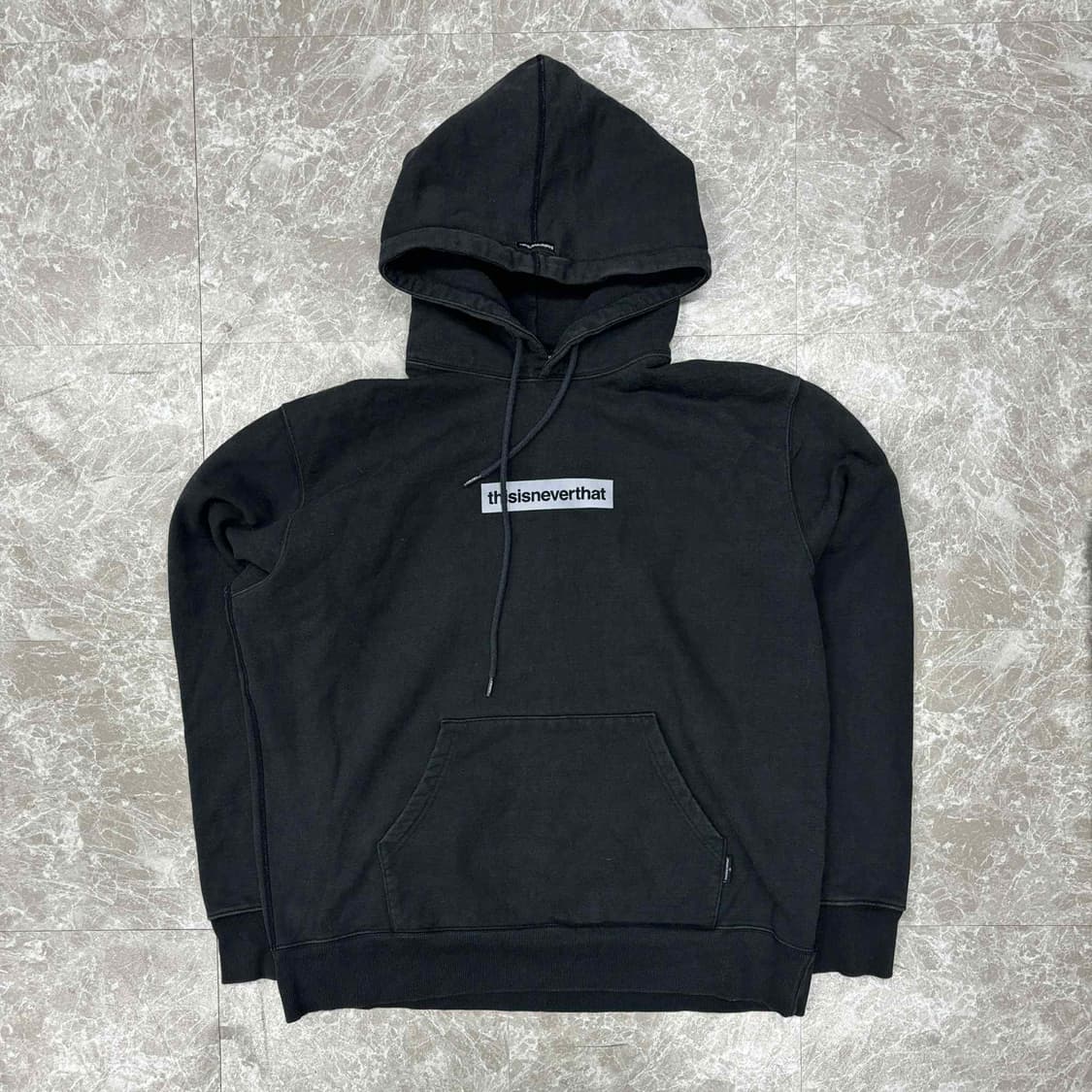 디스이즈네버뎃 시그니처 박스로고 블랙 스웨트셔츠 후드티(XL) 상품이미지2