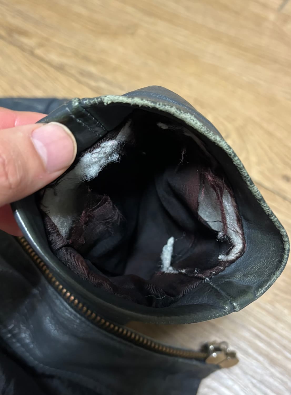 80s 프랑스군 레더 플라이트 자켓 상품이미지5