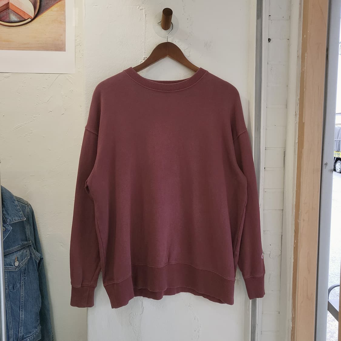 챔피온 버건디 백로고 맨투맨 M사이즈 상품이미지2