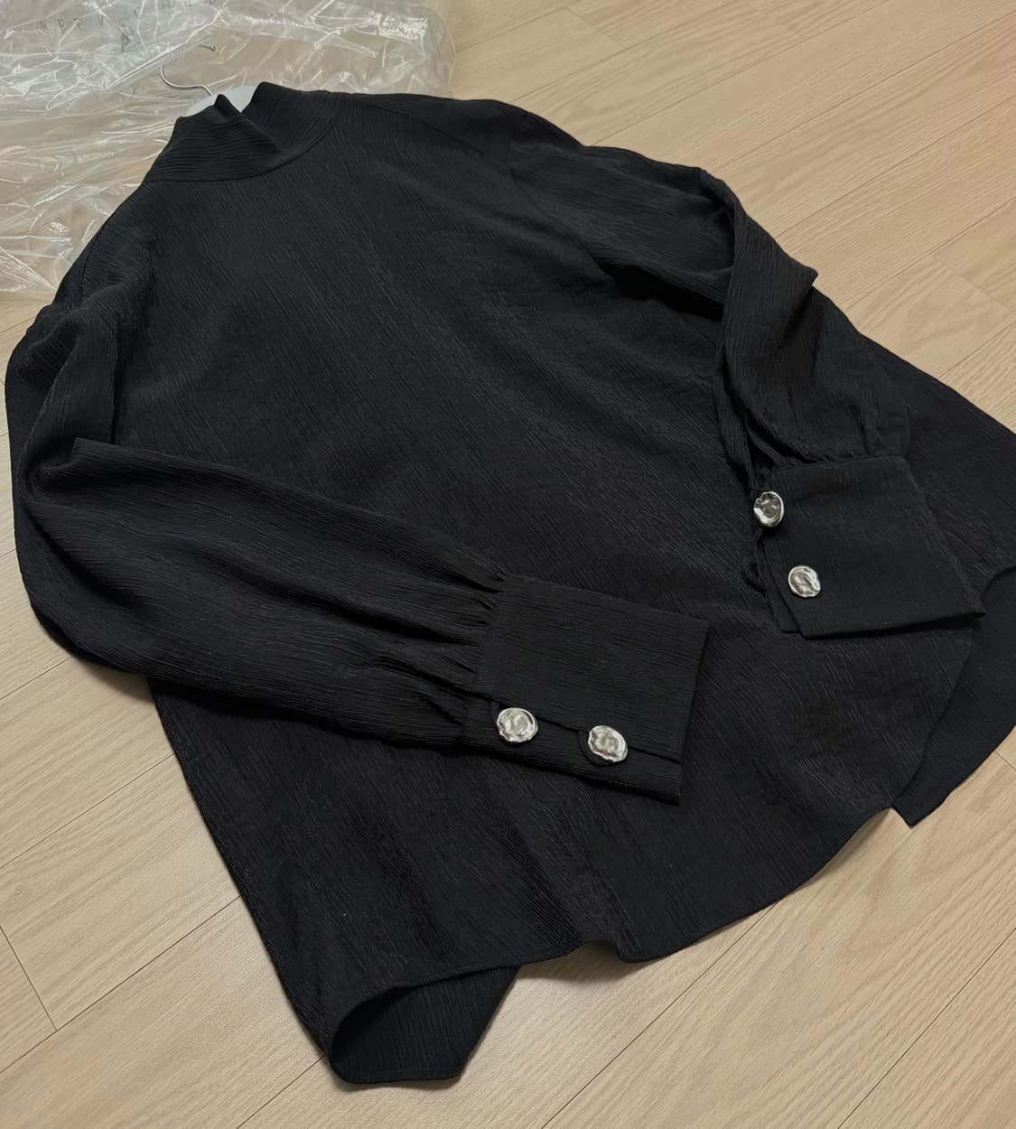 트리밍버드 타이 타이드 스카프 셔츠 블라우스 블랙 1사이즈 상품이미지7