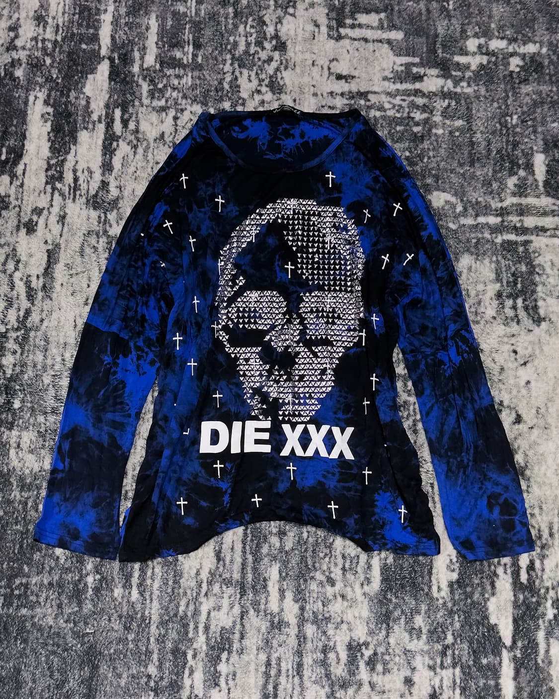{UNKNOWN} Tie-Dye Hot Fix Skull L/S Tee  상품이미지2