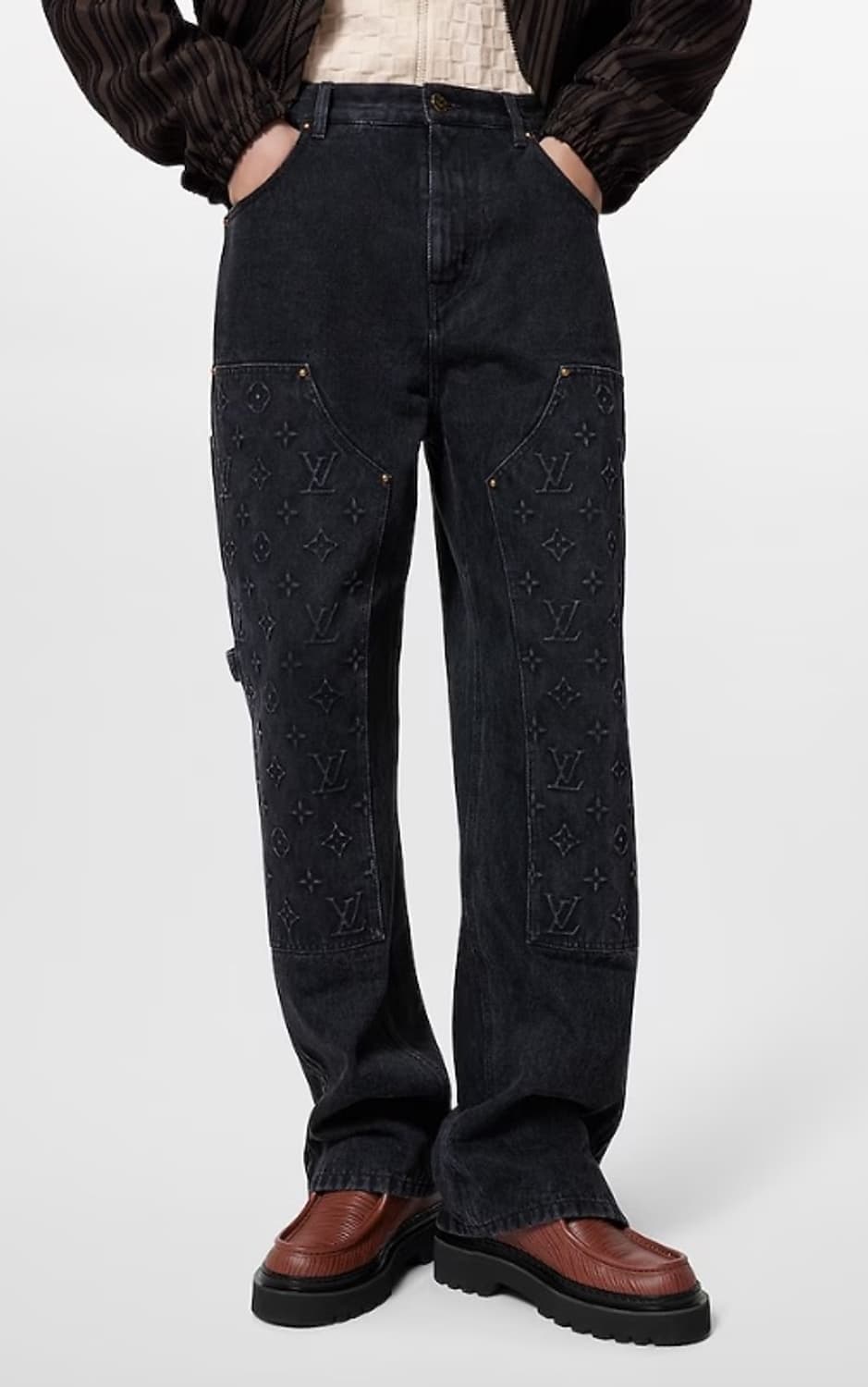 루이비통 워크웨어 모노그램 흑청 데님팬츠 상품이미지1