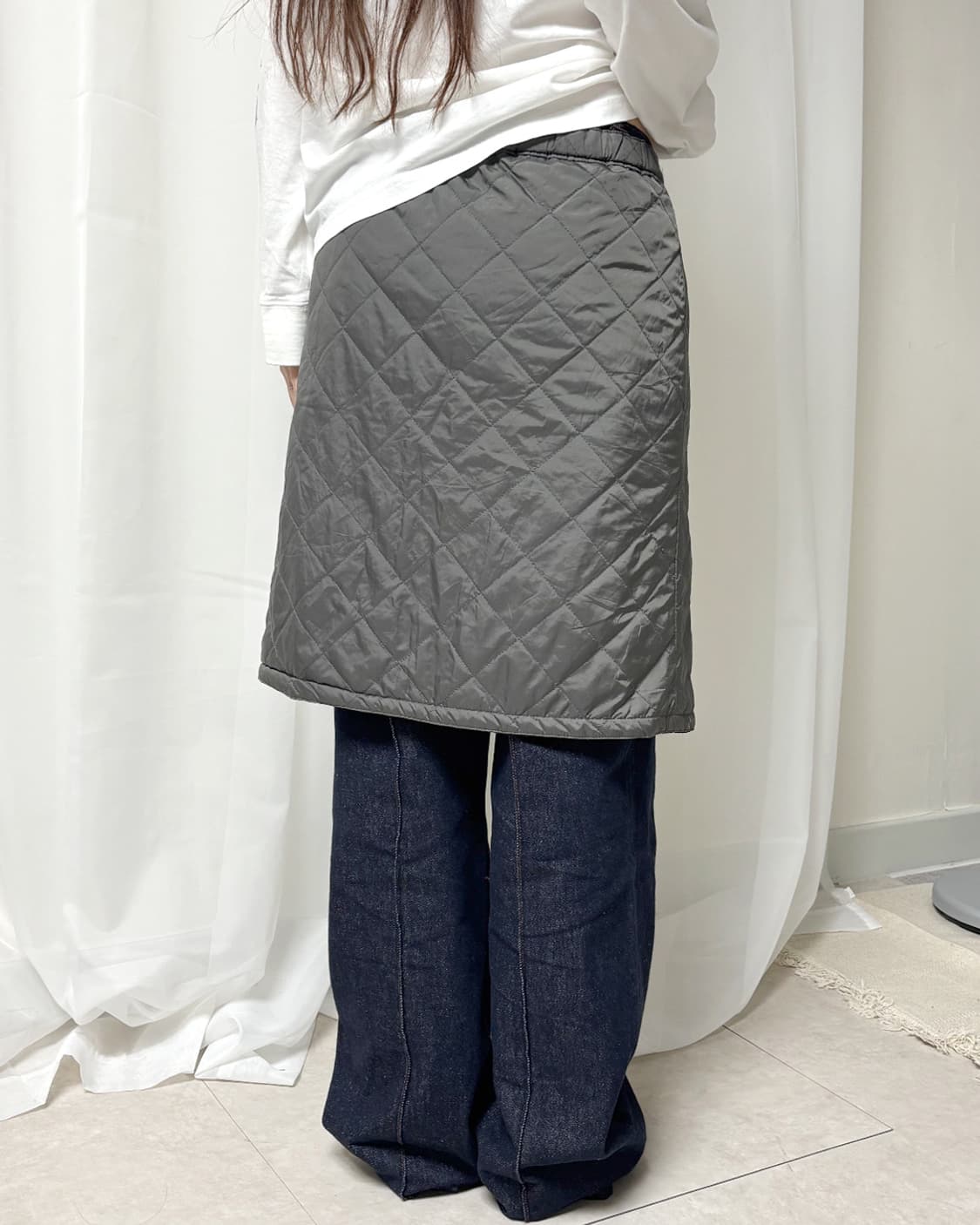 카모플라쥬 퀼티드 리버서블 랩 스커트 상품이미지4