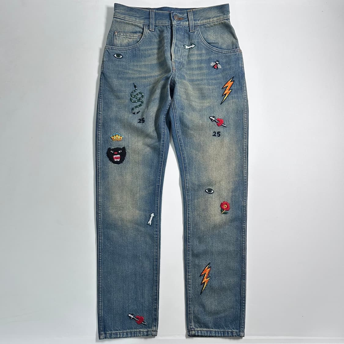 구찌 우먼스 자수 데님 팬츠  상품이미지1