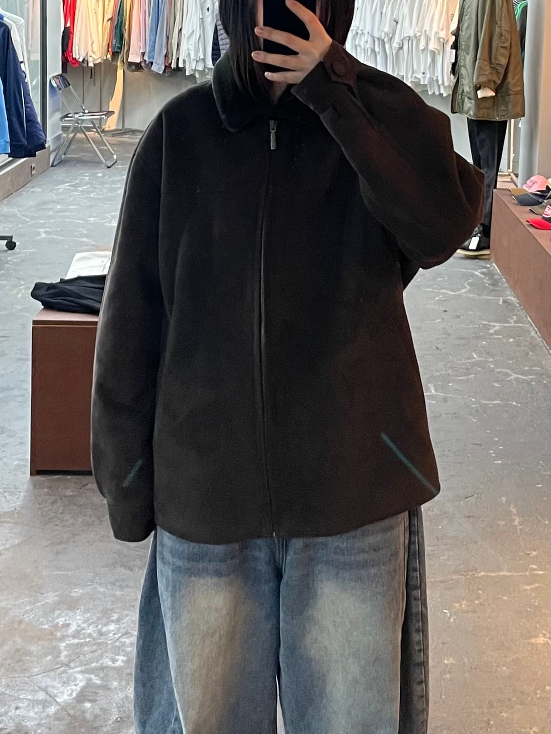 빈티지 브라운 퍼 카라 무스탕 자켓 H1609 상품이미지1