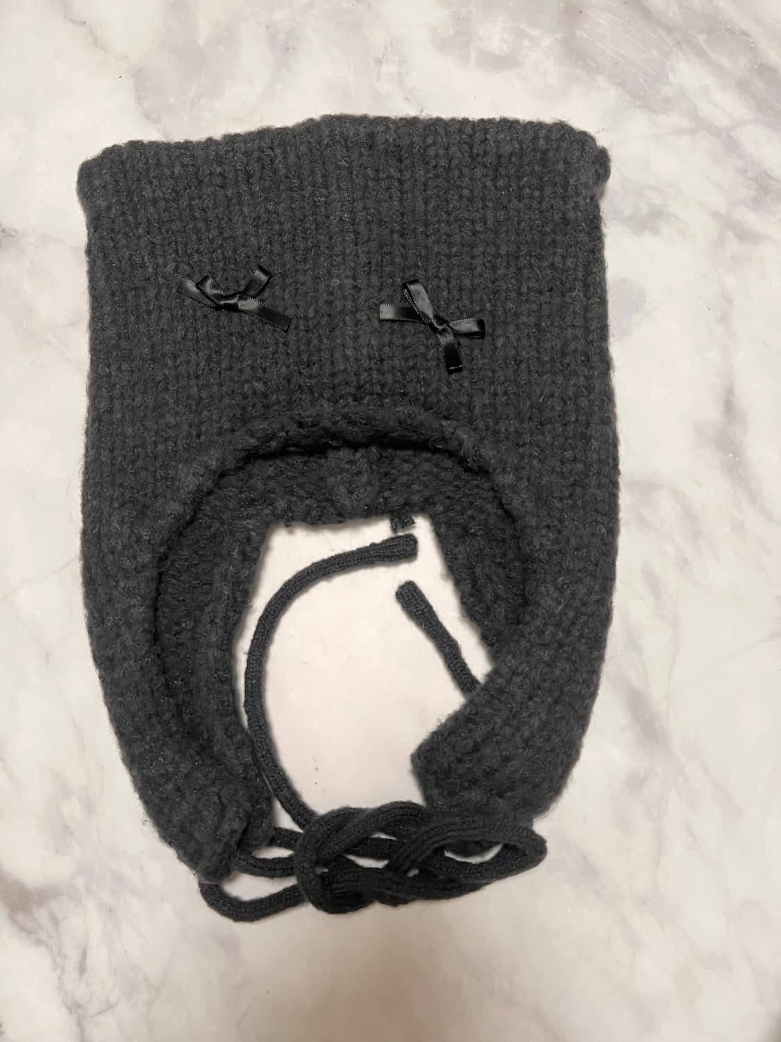 리본 니트 비니 고양이 귀달이 모자 상품이미지3