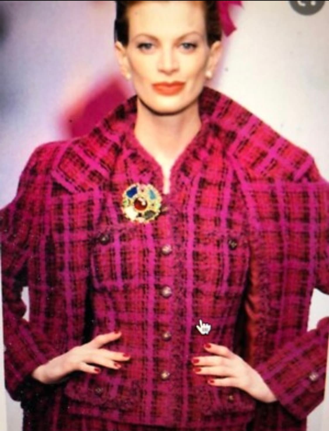 CHANEL샤넬트위드자켓 핫핑크 체크 상품이미지10