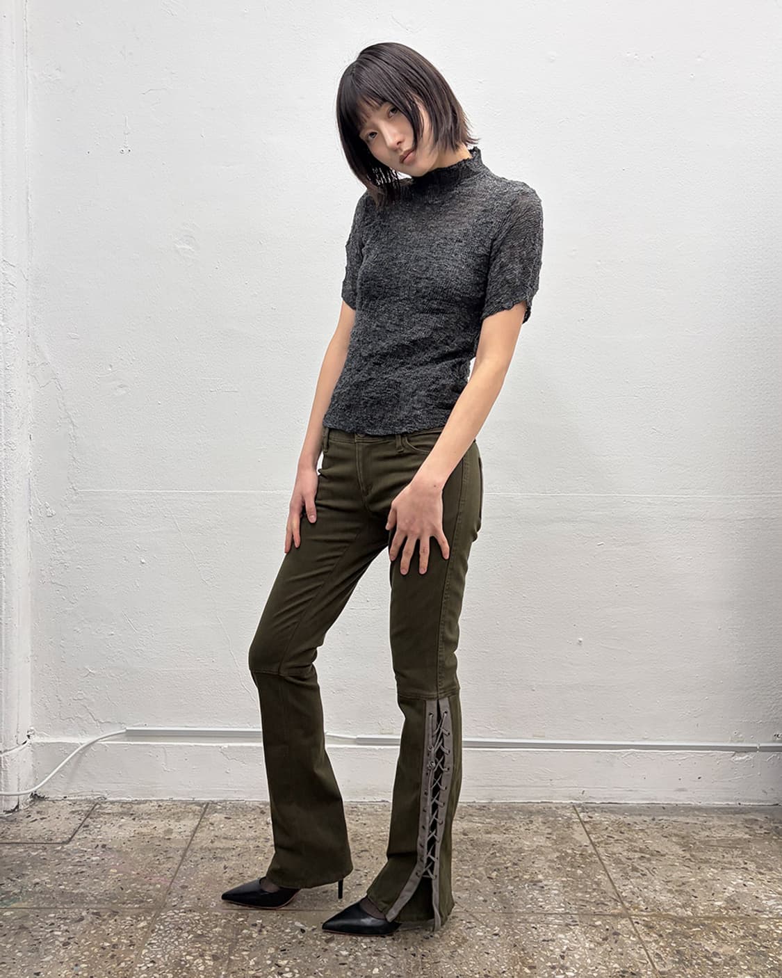 빈티지 레이스업 플레어 팬츠 상품이미지5