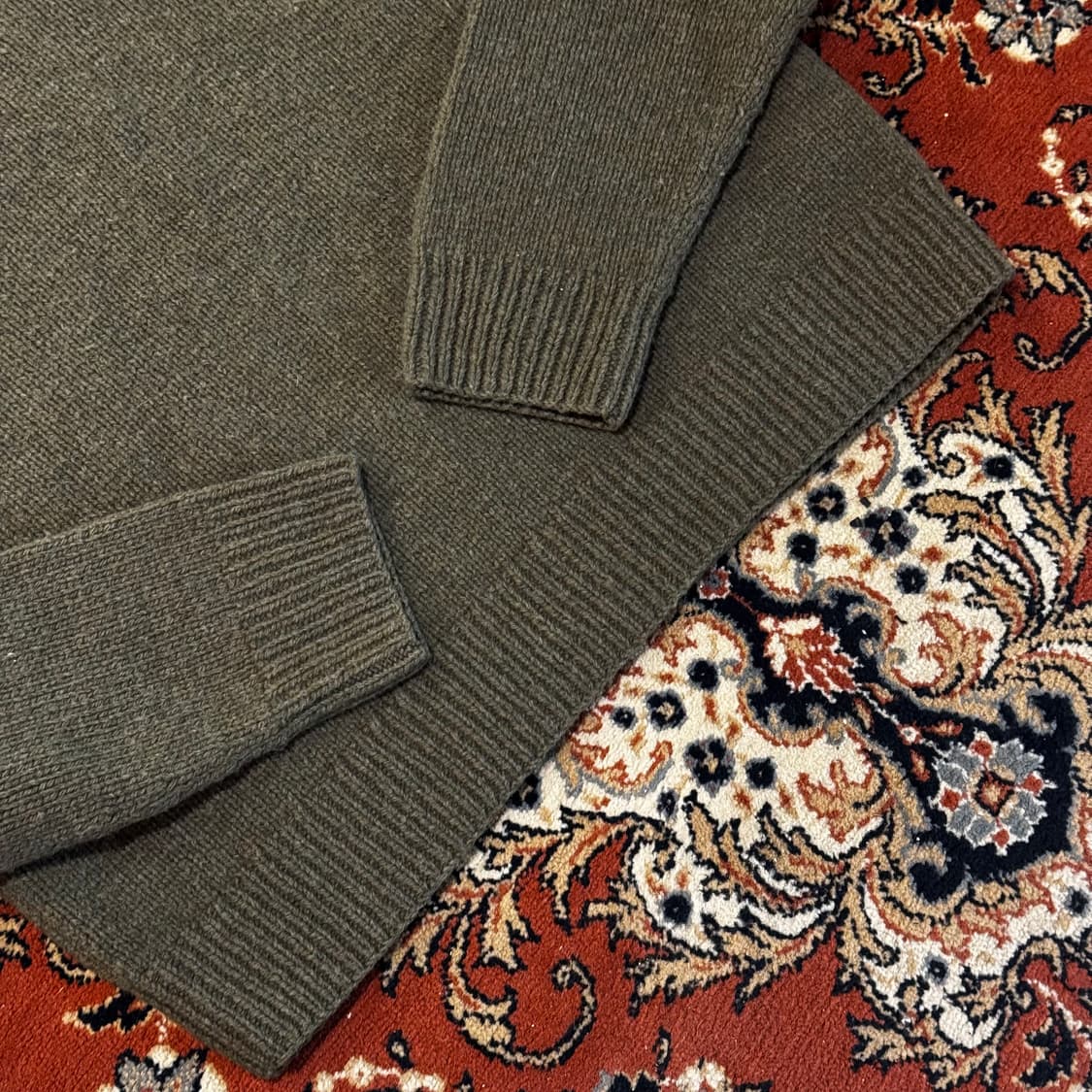 폴로 울 니트 스웨터 노르딕 페어아일 (M) 카키 상품이미지4