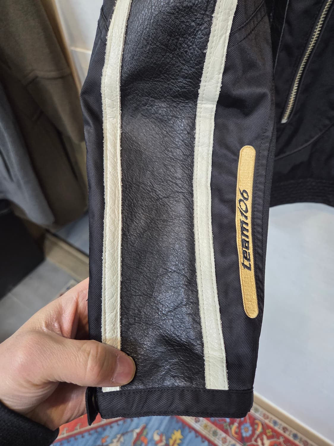 Exr 106 팀 레이싱 소가죽 폴리 자켓 L 상품이미지4