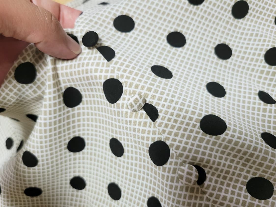 샤틴(SATIN) 도트패턴 소매리본원피스 55 새상품 상품이미지4