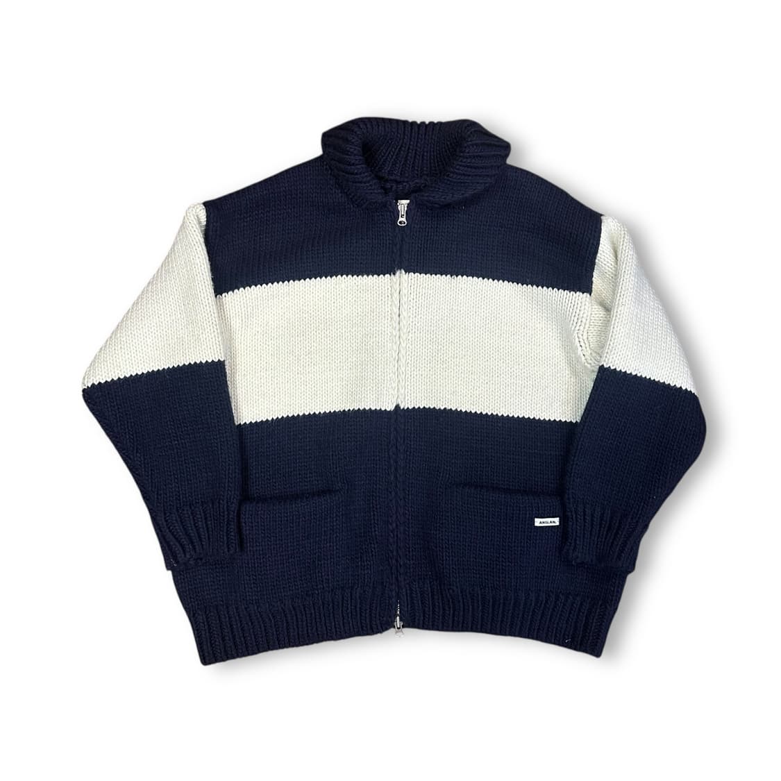 앵글런 헤비울 니트 집업 상품이미지1