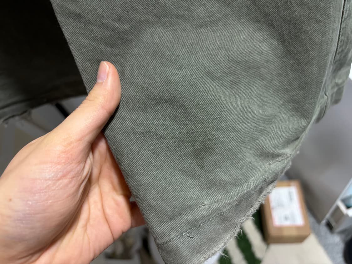 슬로우애시드 다이드 코튼 와이드 카고 팬츠 [카키] 상품이미지7