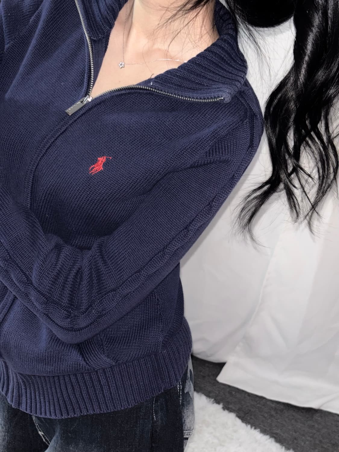 🐰폴로 랄프로렌 빈티지 사이드라인 꽈배기 데일리 유니크 니트 집업♥️ 상품이미지2