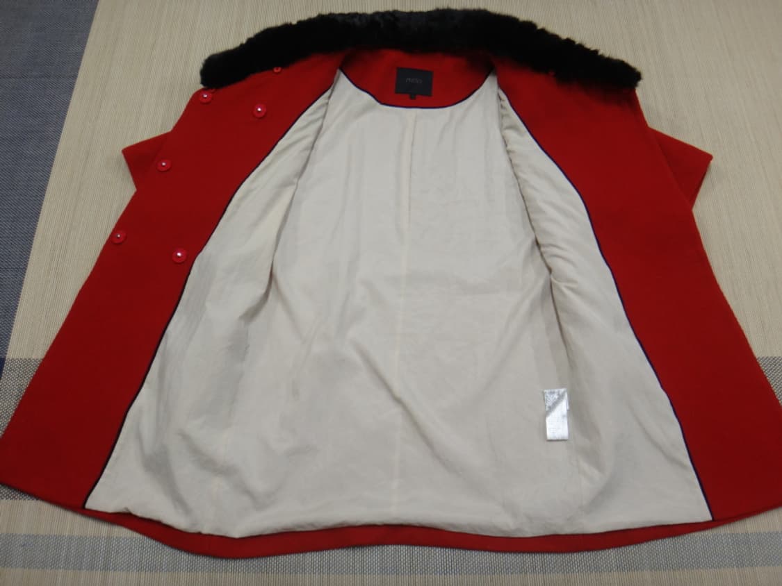 (호칭1) 마쥬 Maje 밍크 카라 울 코트 상품이미지7