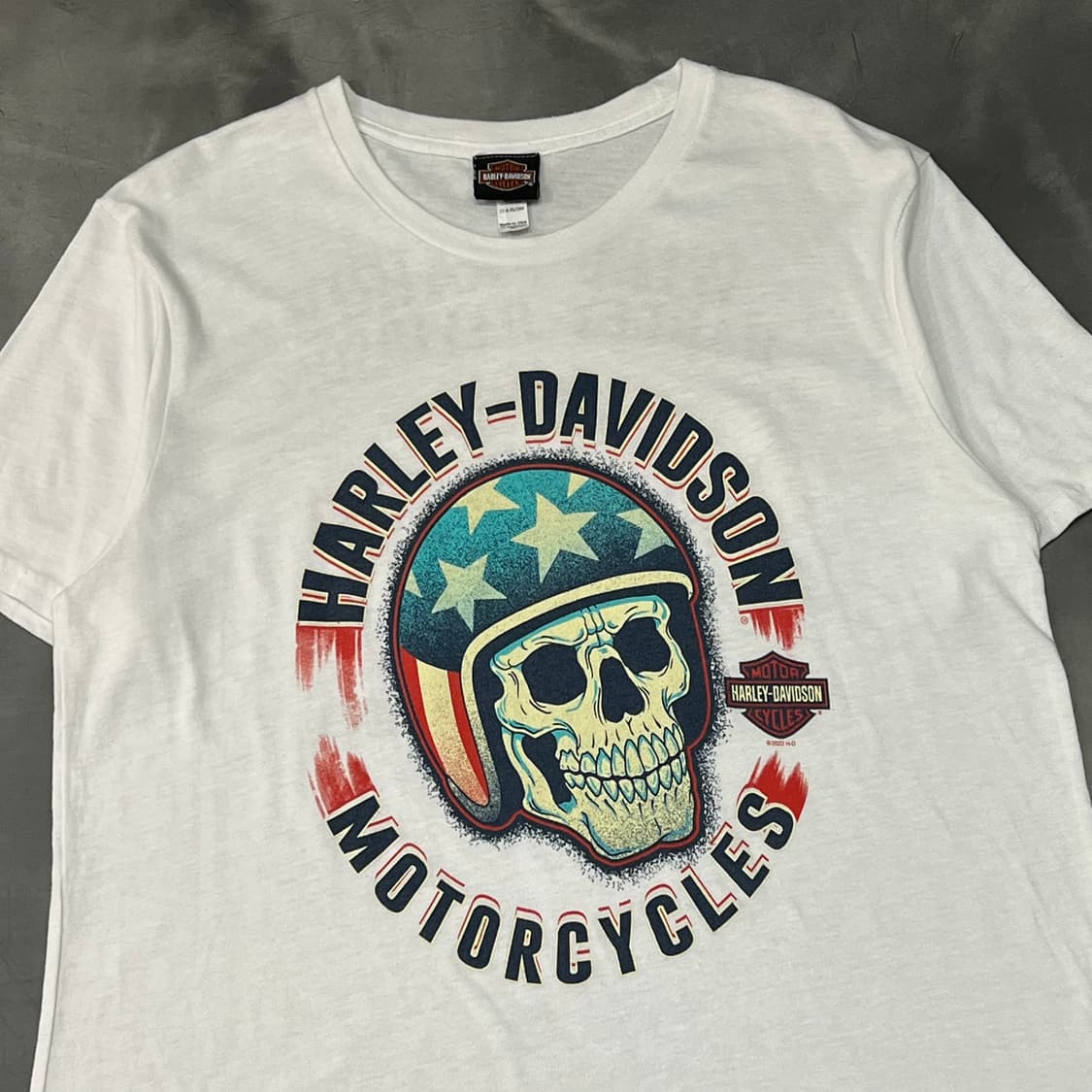  USA 할리데이비슨 스컬 프린팅 반팔티 y15714 상품이미지3