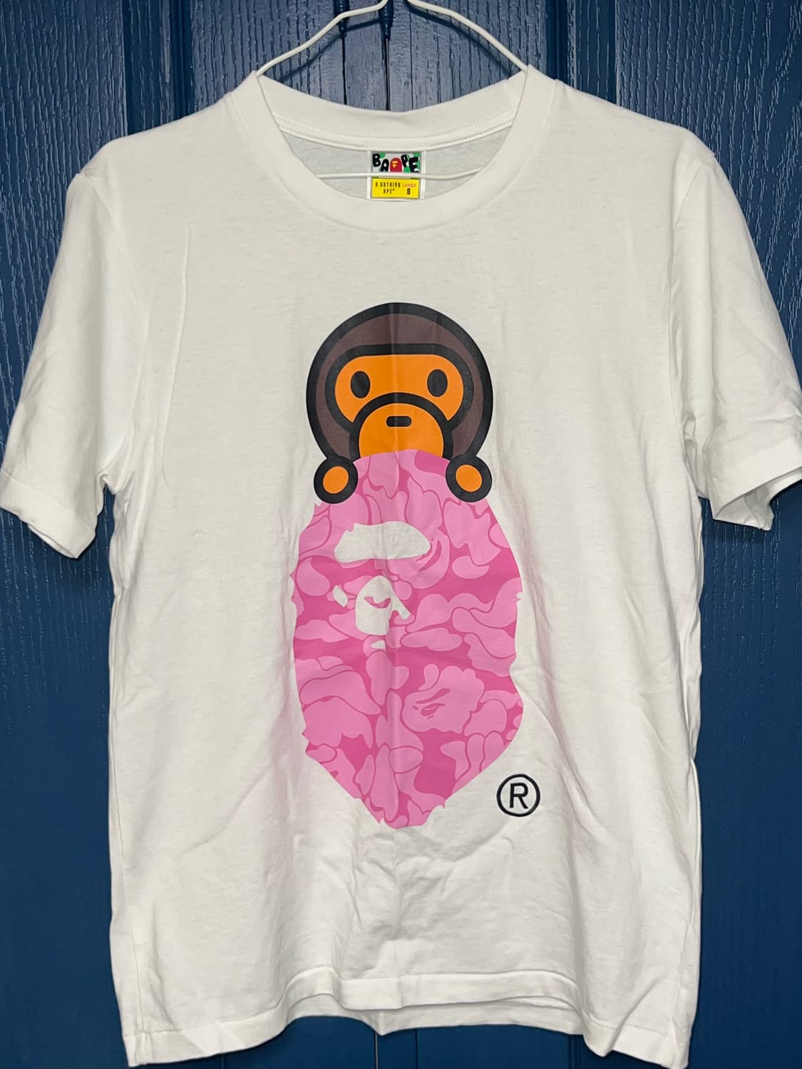 [S] BAPE 베이프 솔리드 카모 마일로 온 에이프 헤드 티셔츠 상품이미지2
