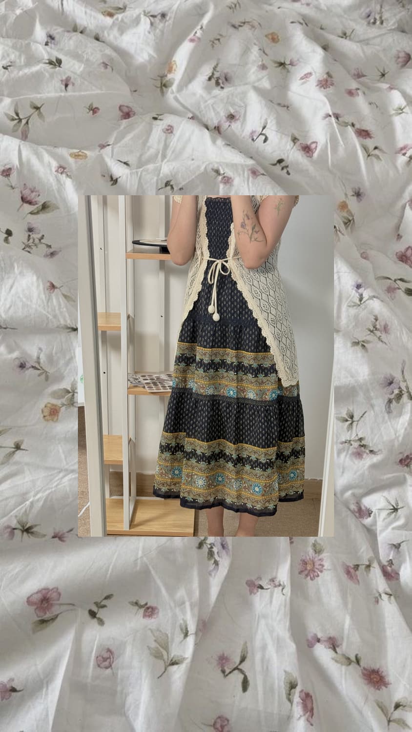 navy pattern long ops 상품이미지3