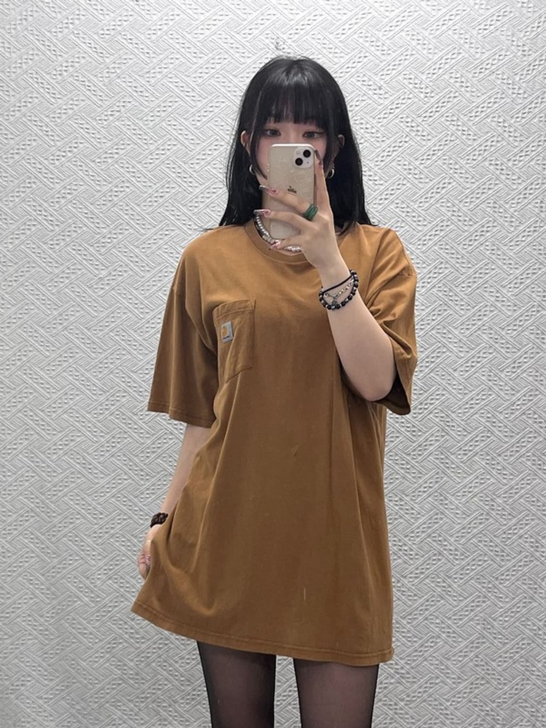 칼하트 빈티지 캐주얼 오트밀브라운 워크 반팔티 105 C11899 상품이미지1