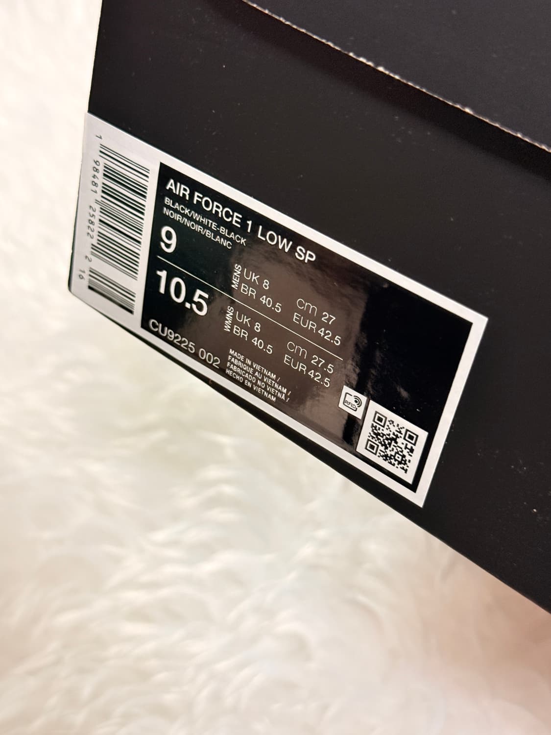 (270) 나이키 x 슈프림 에어 포스 1 로우 블랙 검흰 상품이미지4