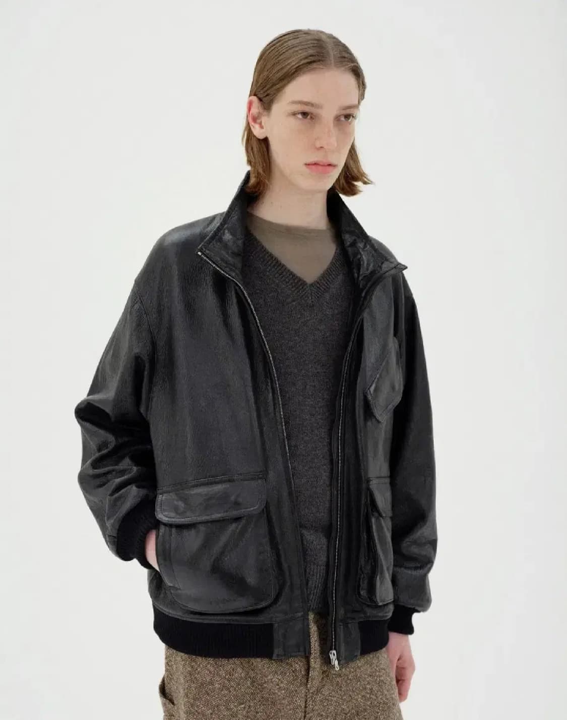 오라리 레더 블랙 LAMB LEATHER 3사이즈 상품이미지2