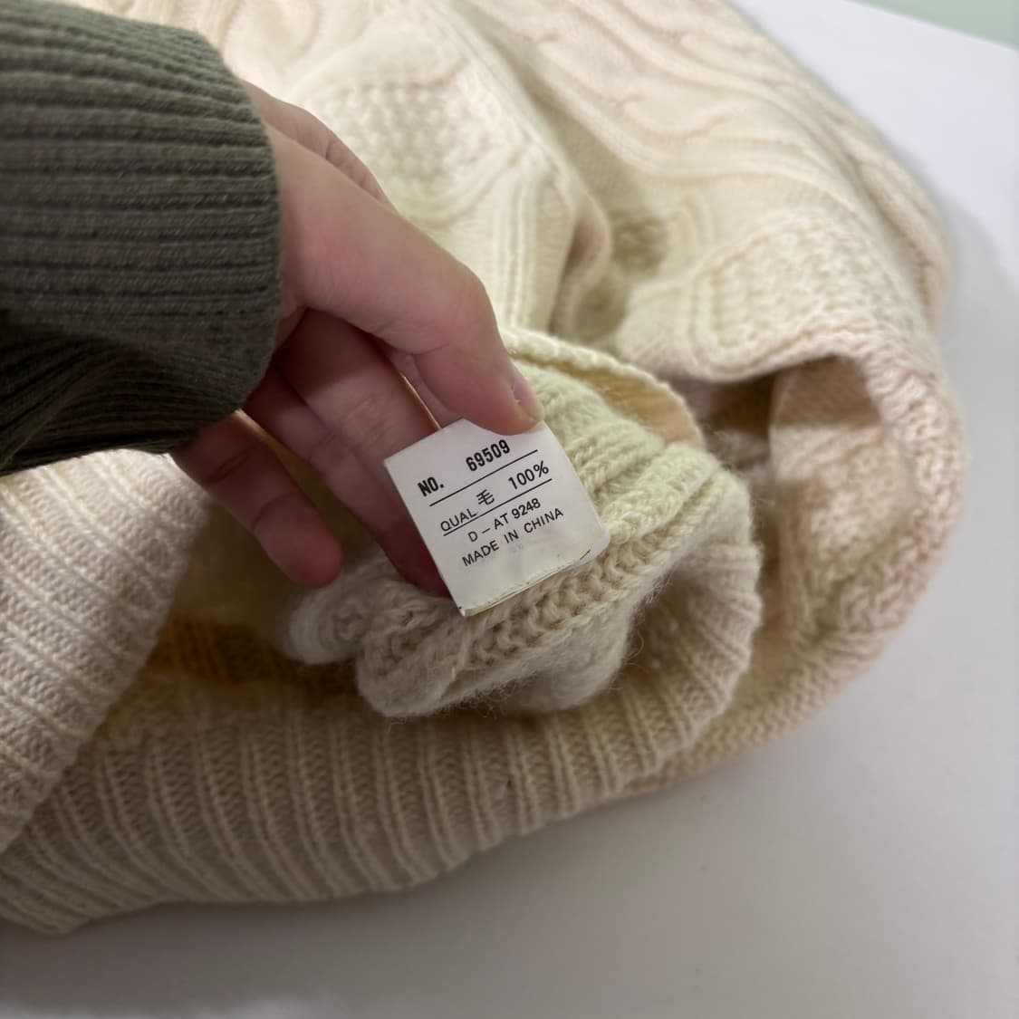 M NEAT AVERA 크림 울 꽈배기니트 상품이미지5